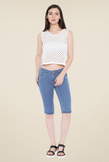 Kraus Blue Skinny Fit Capris Kraus Blue Skinny Fit Capris