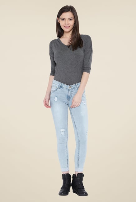 Kraus Blue Rinse Washed Ankle Length Jeans Kraus Blue Rinse Washed Ankle Length Jeans