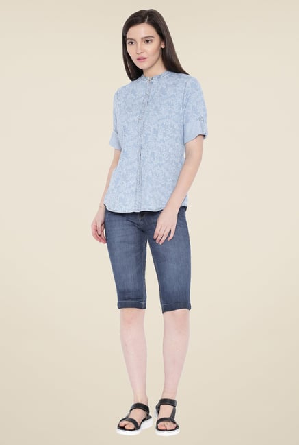 Kraus Light Blue Floral Print Shirt Kraus Light Blue Floral Print Shirt