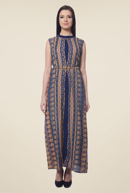 Forever Fashion Navy Printed Dress Forever Fashion Navy Printed Dress