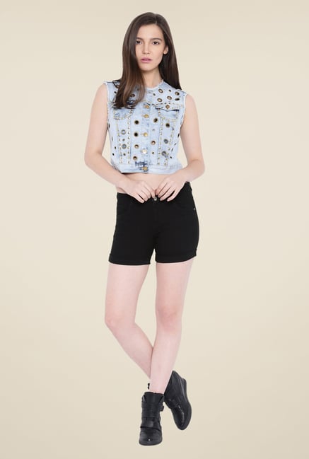 Kraus Black Denim Shorts Kraus Black Denim Shorts