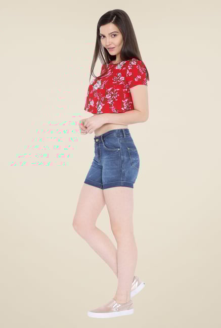 Kraus Blue Skinny Fit Denim Shorts Kraus Blue Skinny Fit Denim Shorts
