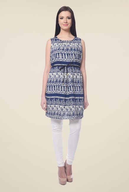 Forever Fashion Navy Printed Tunic Forever Fashion Navy Printed Tunic