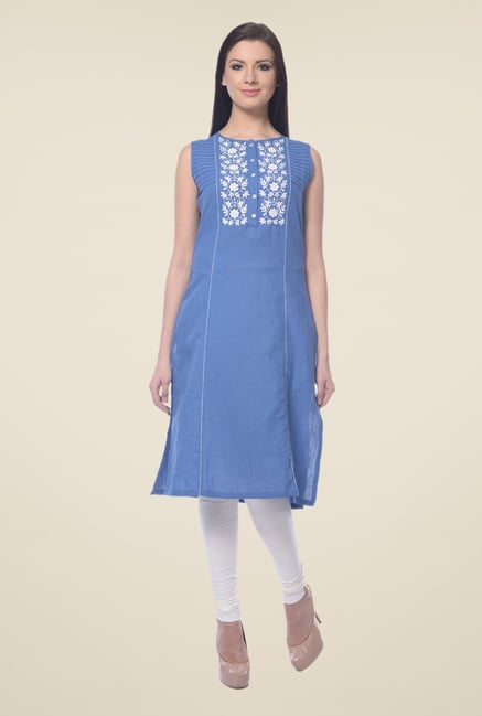 Forever Fashion Blue Linen Kurta Forever Fashion Blue Linen Kurta