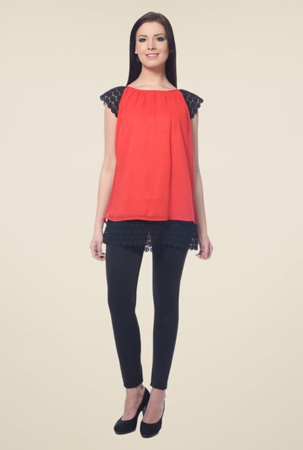 Forever Fashion Red Solid Top Forever Fashion Red Solid Top