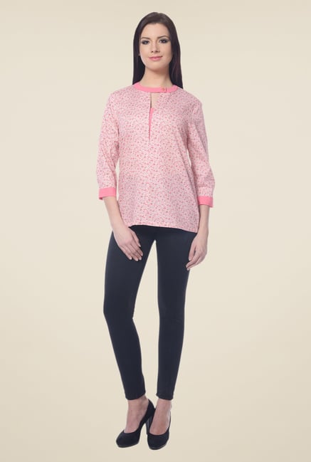 Forever Fashion Pink Floral Print Top Forever Fashion Pink Floral Print Top
