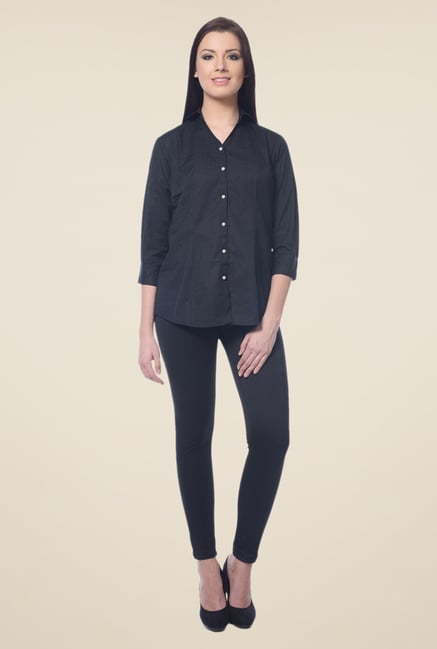 Forever Fashion Black Self Print Shirt Forever Fashion Black Self Print Shirt