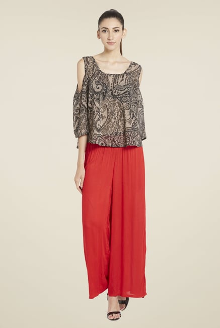 Globus Red Solid Palazzos Globus Red Solid Palazzos