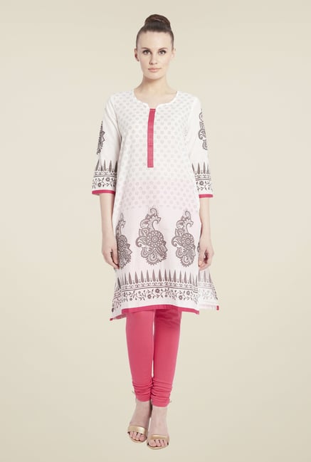 Globus White Printed Kurti Globus White Printed Kurti