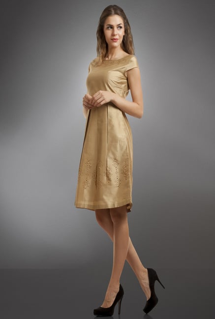 Fabindia Gold Solid Dress Fabindia Gold Solid Dress