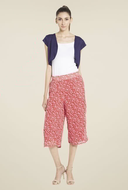 Globus Red Floral Print Palazzos Globus Red Floral Print Palazzos