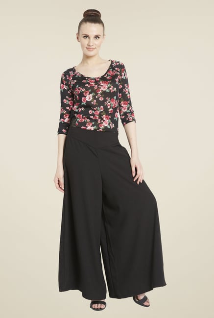 Globus Black Solid Palazzos Globus Black Solid Palazzos