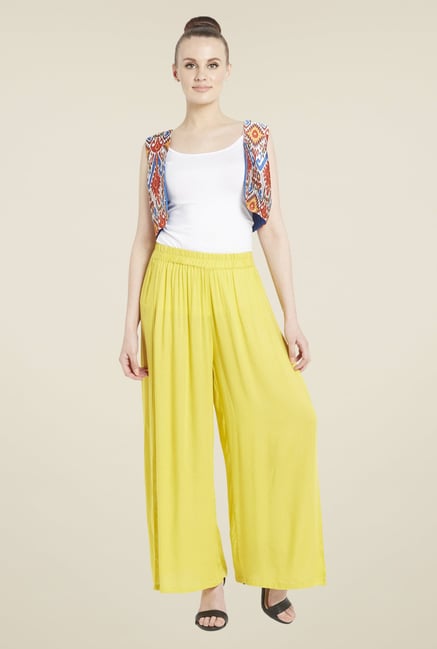 Globus Yellow Solid Palazzos Globus Yellow Solid Palazzos