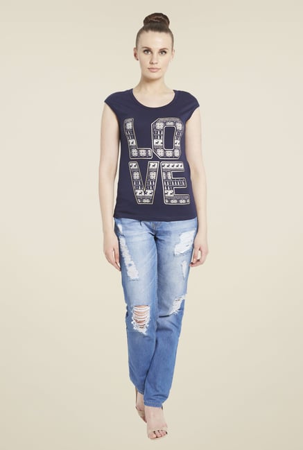Globus Navy Graphic Print T-Shirt Globus Navy Graphic Print T-Shirt