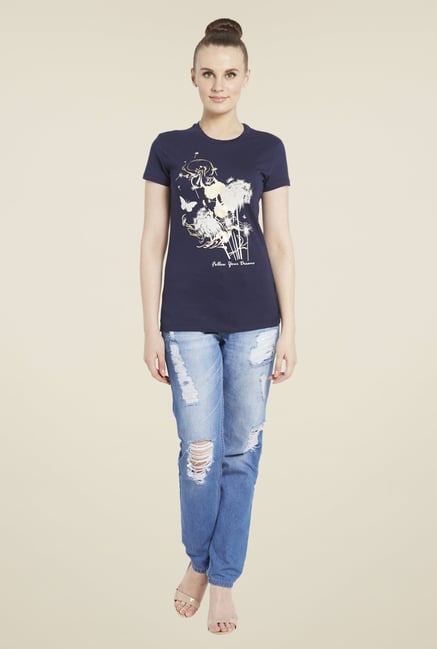 Globus Navy Graphic Print T-Shirt Globus Navy Graphic Print T-Shirt