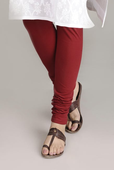 Fabindia Maroon Solid Churidar Fabindia Maroon Solid Churidar
