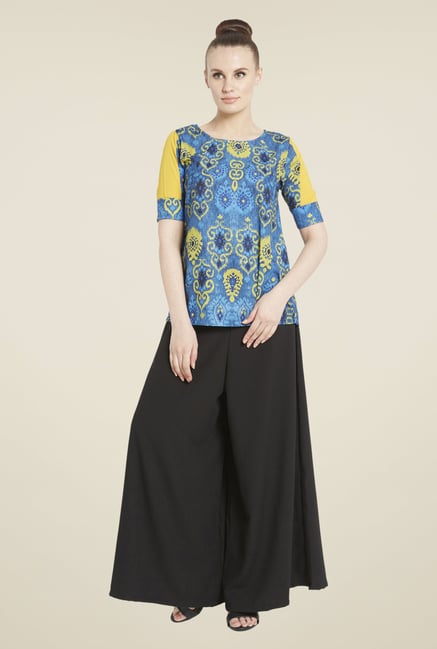 Globus Blue Printed Top Globus Blue Printed Top