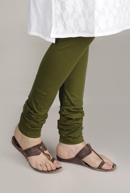 Fabindia Olive Solid Churidar Fabindia Olive Solid Churidar