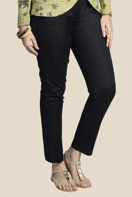 Fabindia Black Solid Chinos Fabindia Black Solid Chinos