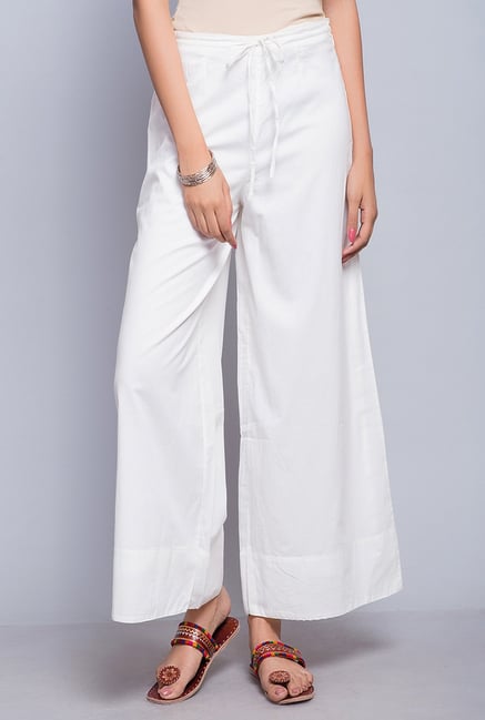 Fabindia White Solid High Rise Palazzo Fabindia White Solid High Rise Palazzo