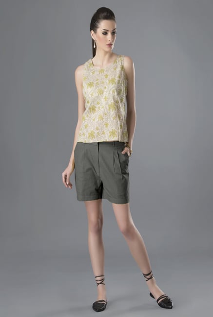 Fabindia Grey Solid Shorts Fabindia Grey Solid Shorts