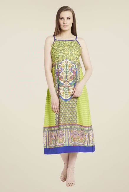 Globus Green Printed Midi Dress Globus Green Printed Midi Dress