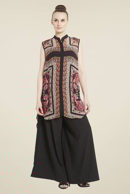 Globus Brown & Black Printed Tunic Globus Brown & Black Printed Tunic