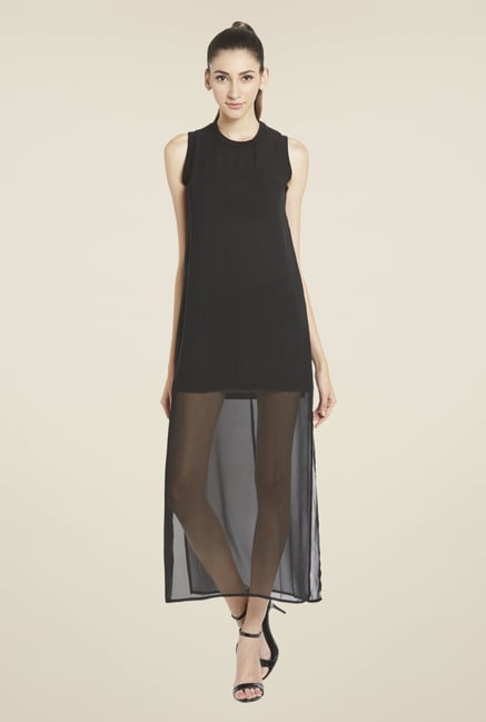 Globus Black Solid Maxi Dress Globus Black Solid Maxi Dress