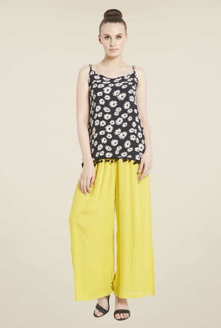 Globus Black Floral Print Top Globus Black Floral Print Top