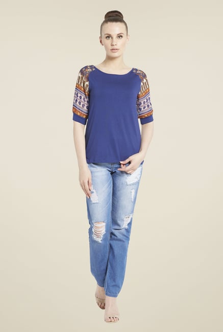 Globus Navy Solid Top Globus Navy Solid Top