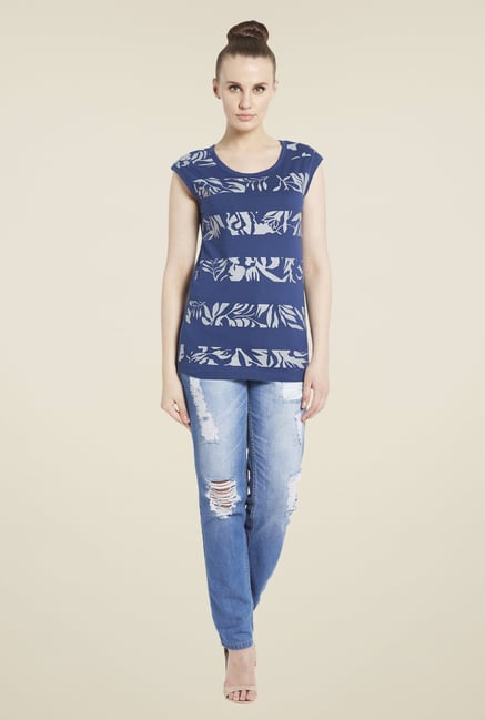 Globus Navy Printed T-Shirt Globus Navy Printed T-Shirt