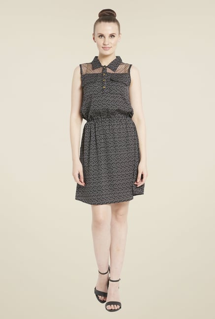 Globus Black Printed Dress Globus Black Printed Dress