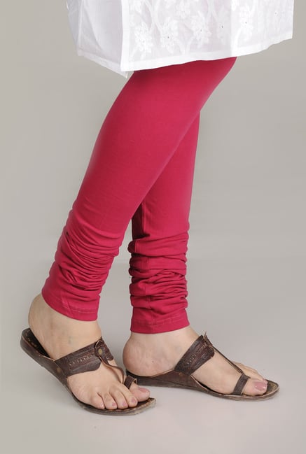 Fabindia Pink Solid Churidar Fabindia Pink Solid Churidar