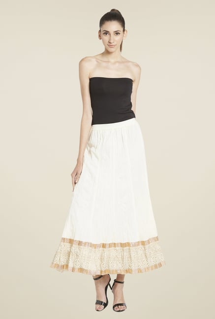 Globus Off-White Solid Skirt Globus Off-White Solid Skirt