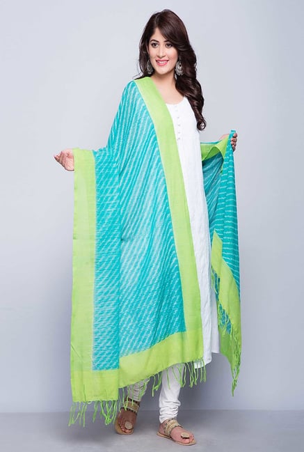 Fabindia Blue Cotton Woven Dupatta Fabindia Blue Cotton Woven Dupatta