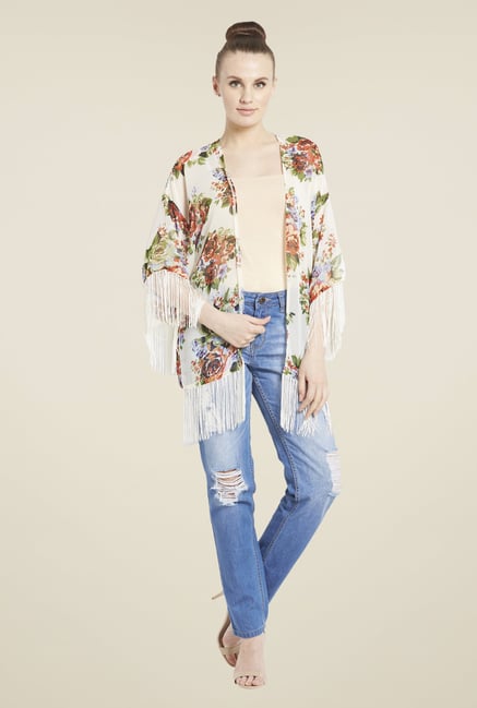 Globus Beige Floral Print Shrug Globus Beige Floral Print Shrug