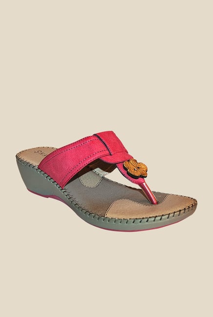 Khadim's Pink T-Strap Wedges Khadim's Pink T-Strap Wedges