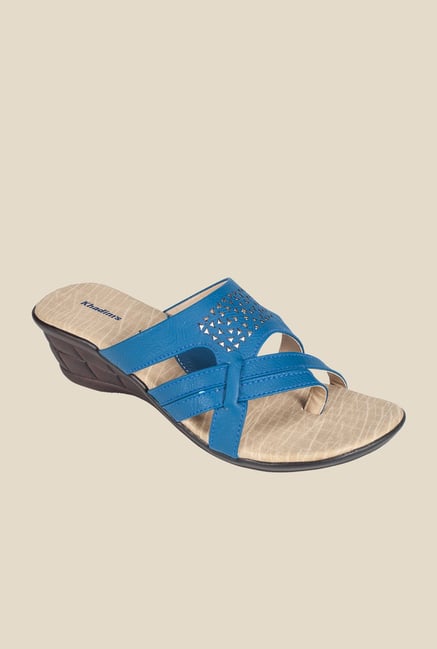Khadim's Blue Wedge Heeled Sandals Khadim's Blue Wedge Heeled Sandals