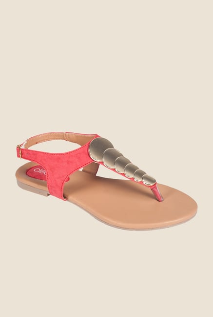 Khadim's Red Back Strap Sandals Khadim's Red Back Strap Sandals