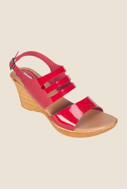 Khadim's Red Back Strap Wedges Khadim's Red Back Strap Wedges