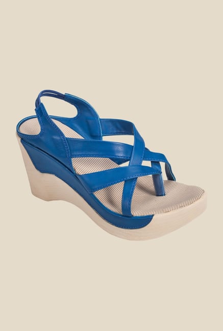 Khadim's Blue Sling Back Wedges Khadim's Blue Sling Back Wedges