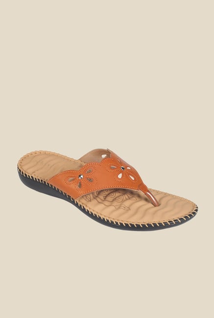 Khadim's Tan Thong Sandals Khadim's Tan Thong Sandals