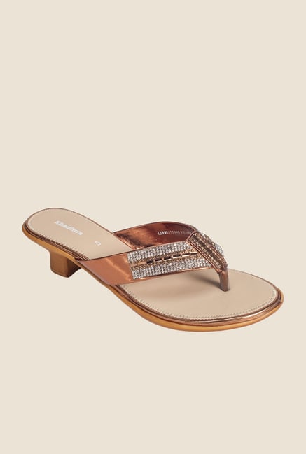 Khadim's Copper & Gold Thong Sandals Khadim's Copper & Gold Thong Sandals