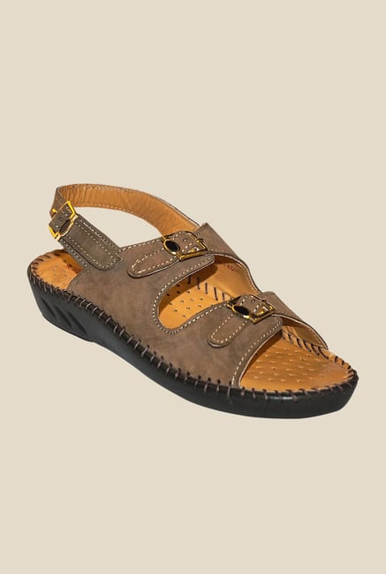 Khadim's Brown Back Strap Sandals Khadim's Brown Back Strap Sandals