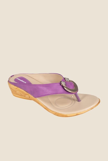 Khadim's Purple Wedge Heeled Sandals Khadim's Purple Wedge Heeled Sandals