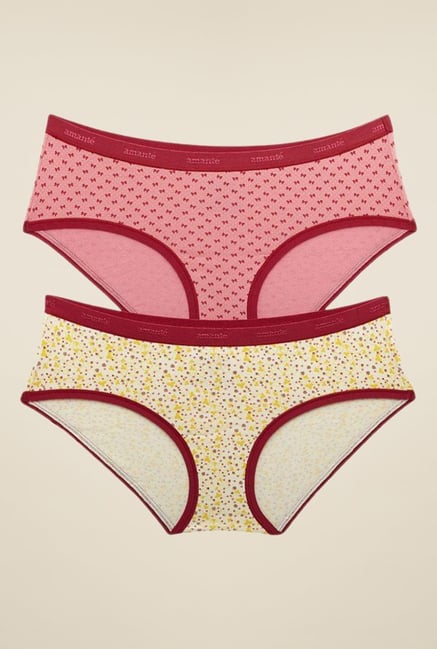 Amante Red & Yellow Printed Hipster Panty (Pack Of 2) Amante Red & Yellow Printed Hipster Panty (Pack Of 2)