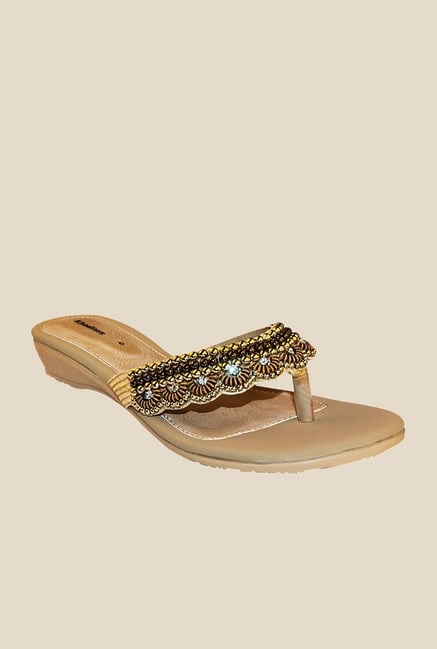 Khadim's Gold Thong Sandals Khadim's Gold Thong Sandals