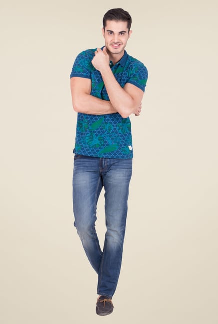 United Colors of Benetton Blue Heavily Washed Jeans United Colors of Benetton Blue Heavily Washed Jeans