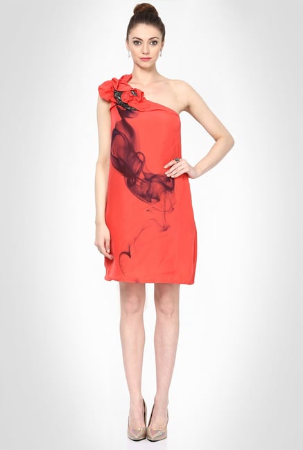 Gaurav Gupta Designer Wear Coral Smoke Dress by Kimaya Gaurav Gupta Designer Wear Coral Smoke Dress by Kimaya
