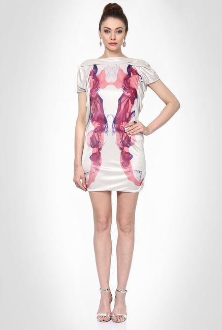 Gaurav Gupta Designer Wear Ivory Print Dress by Kimaya Gaurav Gupta Designer Wear Ivory Print Dress by Kimaya